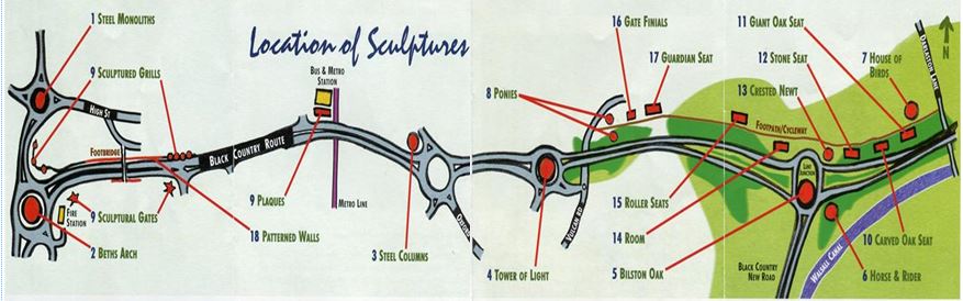 Location map of Sculptures